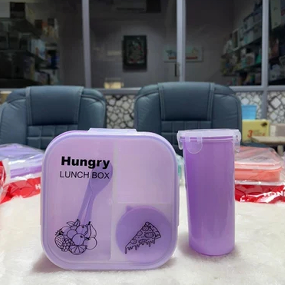 Hungry lunch box with bottle set
