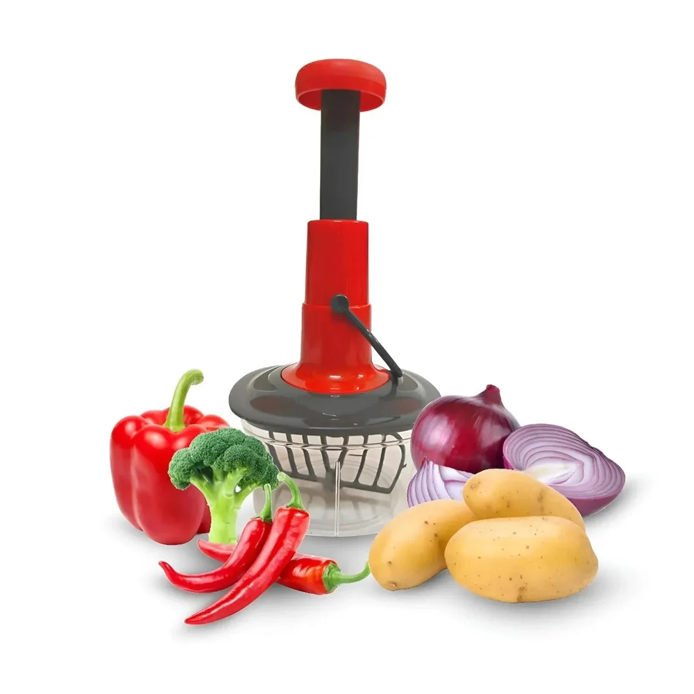 Push Chopper Hand Press 2 in 1 with 3 Blades